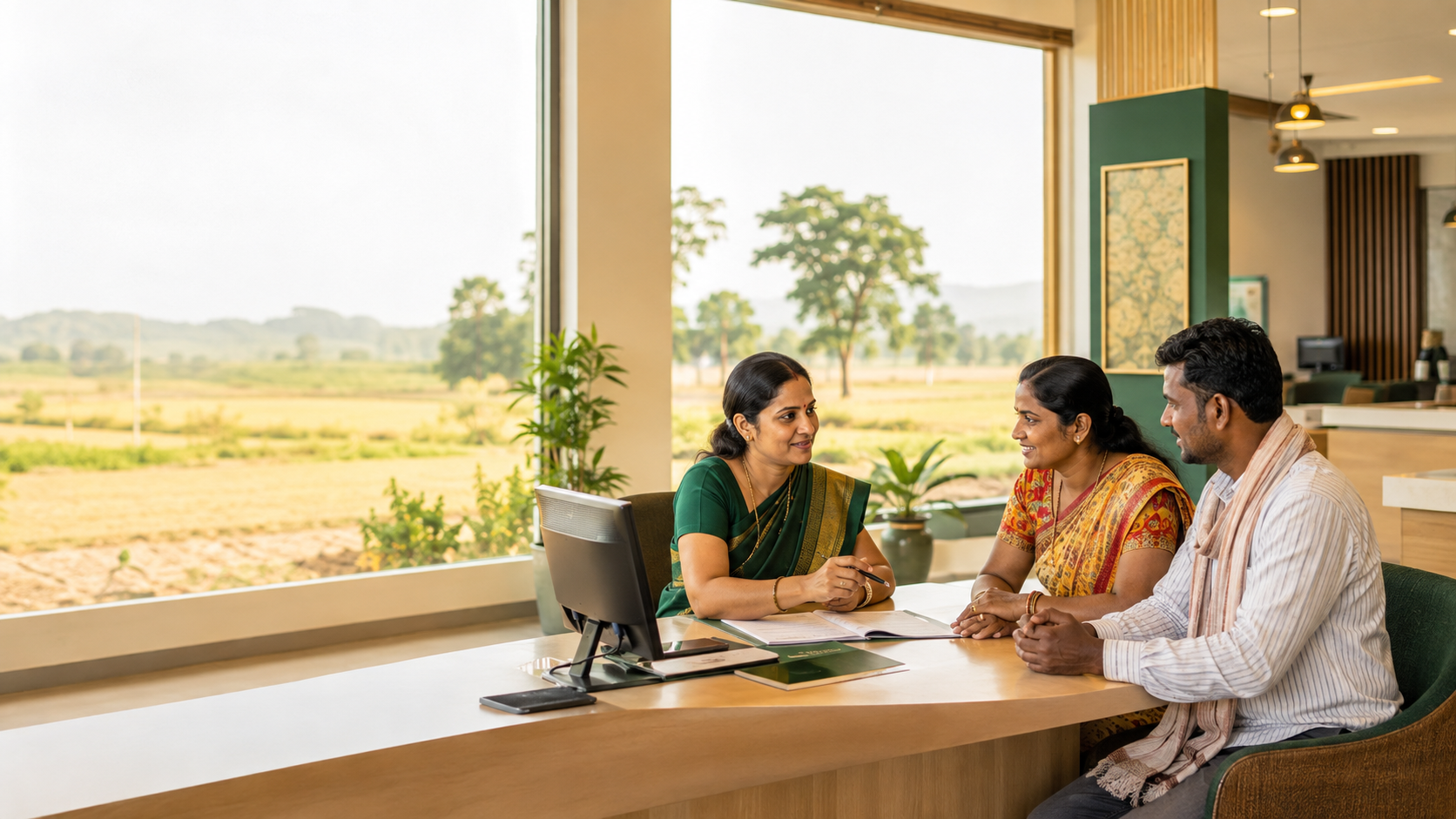 A KCCB officer assisting customers from the farming community